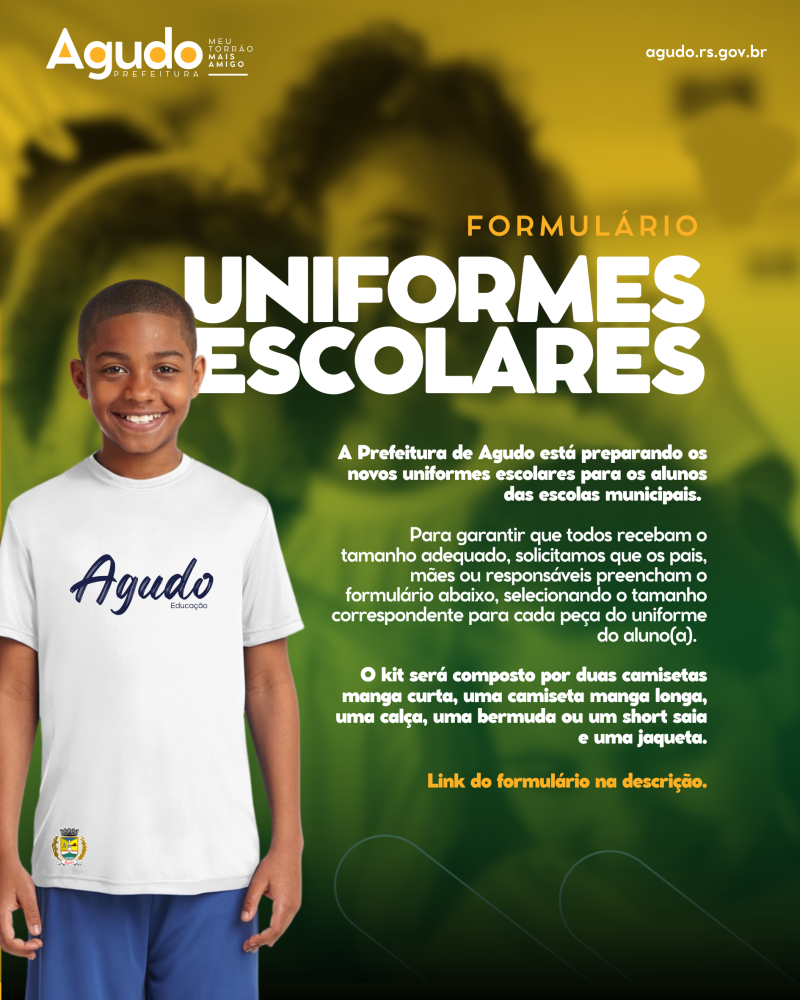 Prefeitura de Agudo prepara novos uniformes escolares para alunos da rede municipal